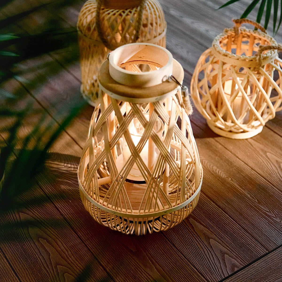 Lampion RADIANT pleciony naturalny 24x35 cm