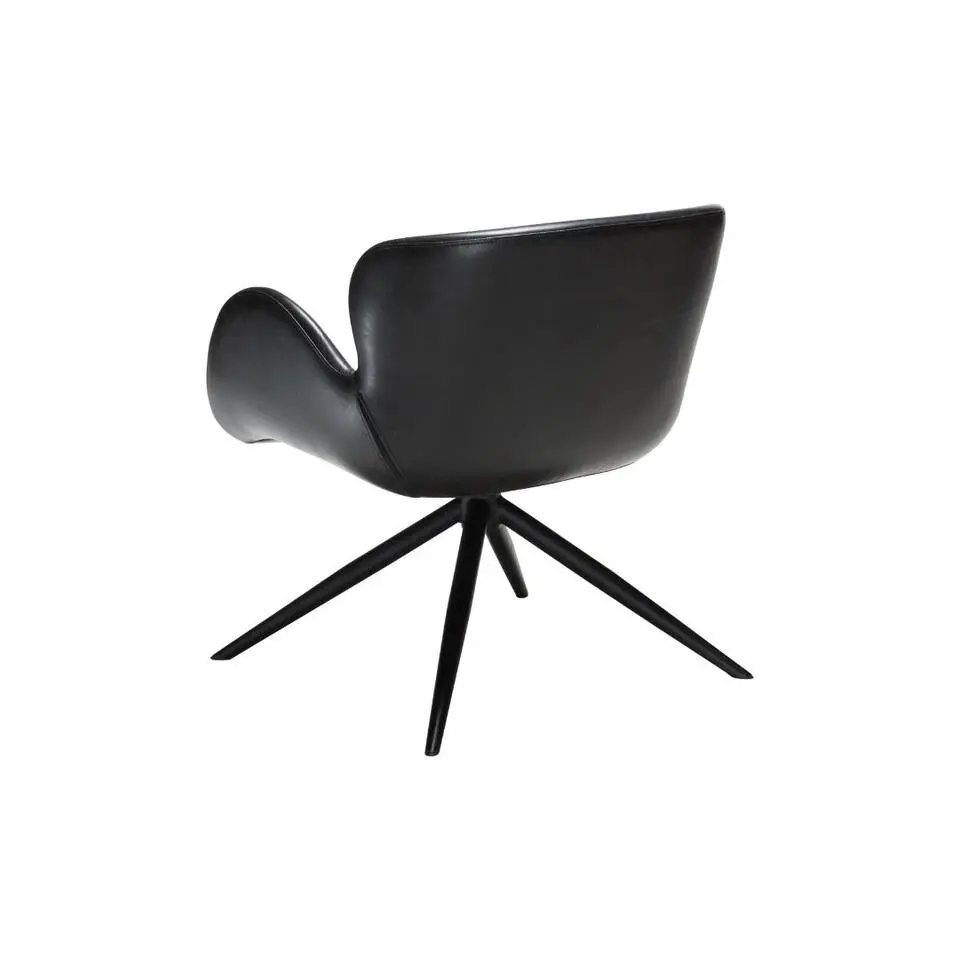 Hioshop Gaia Dan-Form fauteuil met armleuningen PU-kunstleer zwart