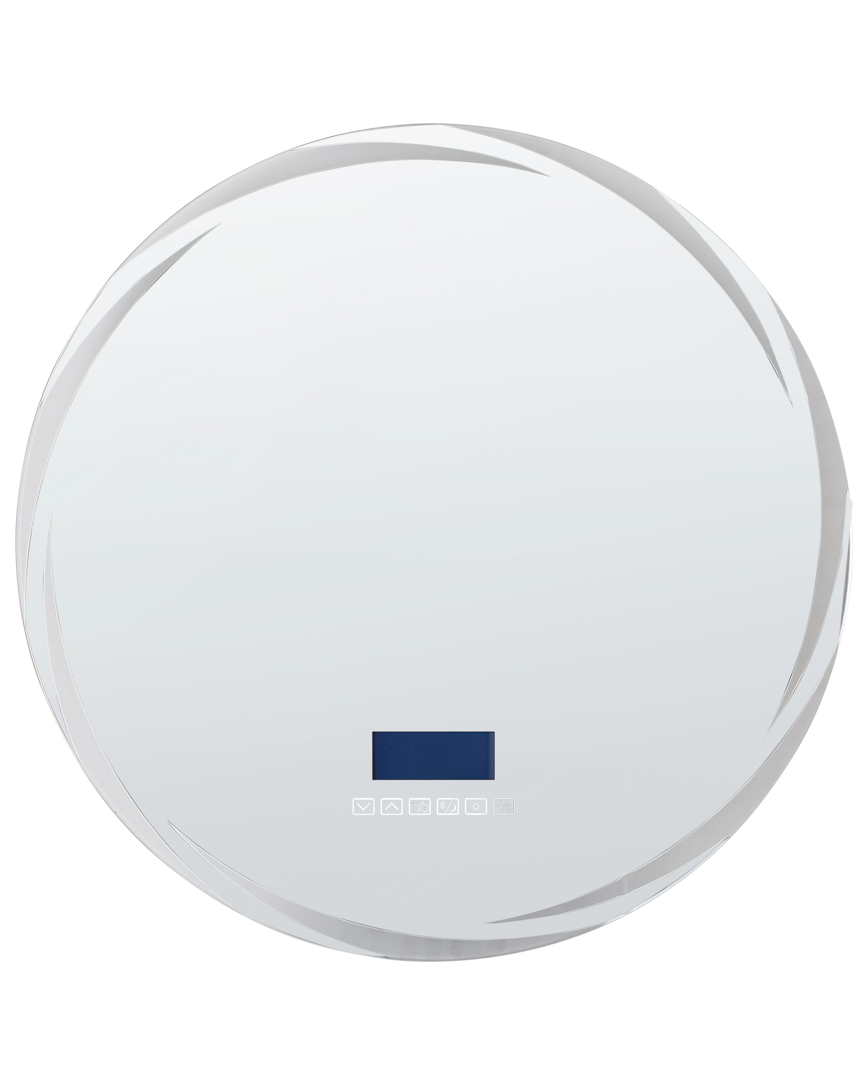 LED Bathroom Mirror TANAY 60 cm 60 cm with Built-In Bluetooth Speaker Silver