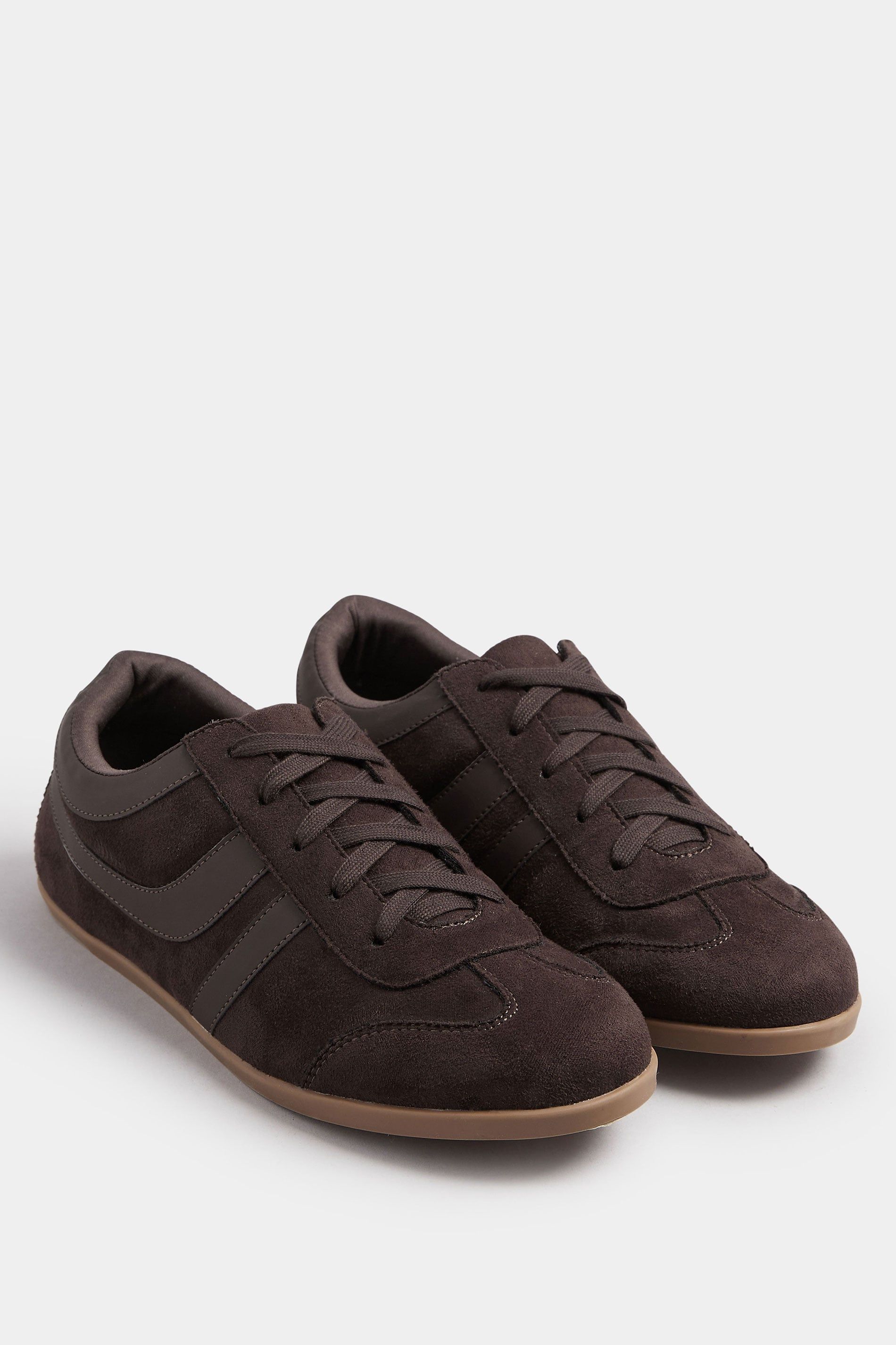 Yours Retro Stripe Trainers In Extra Wide EEE Fit