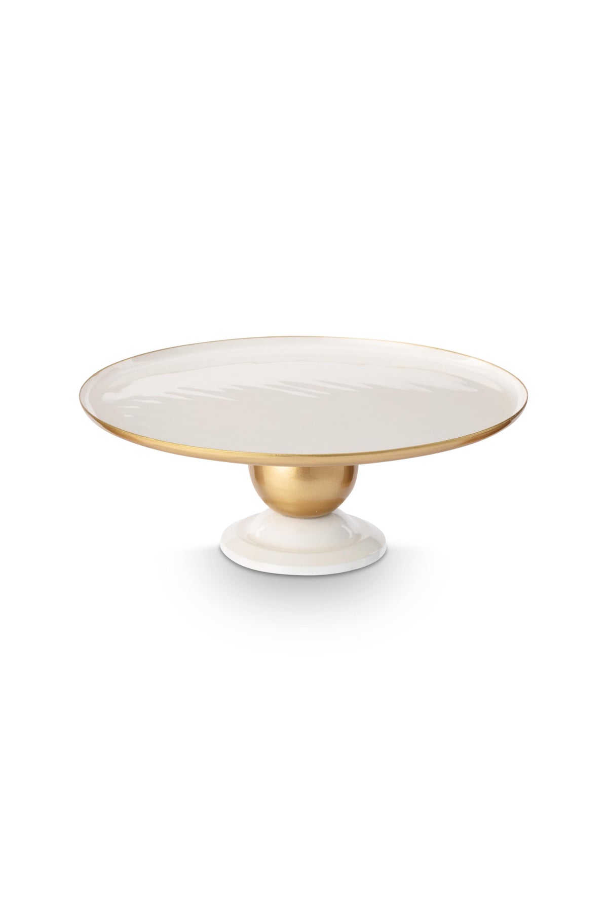 Pip Studio Serveerschaal Rond - Wit/ Goud - 32x12.5cm