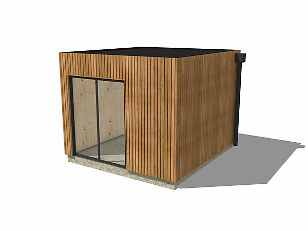 Bureau de jardin 4 saisons en bois 3,3 x 3,5 x 2,7 m / isolation RE2020 / menuiseries alu k-line