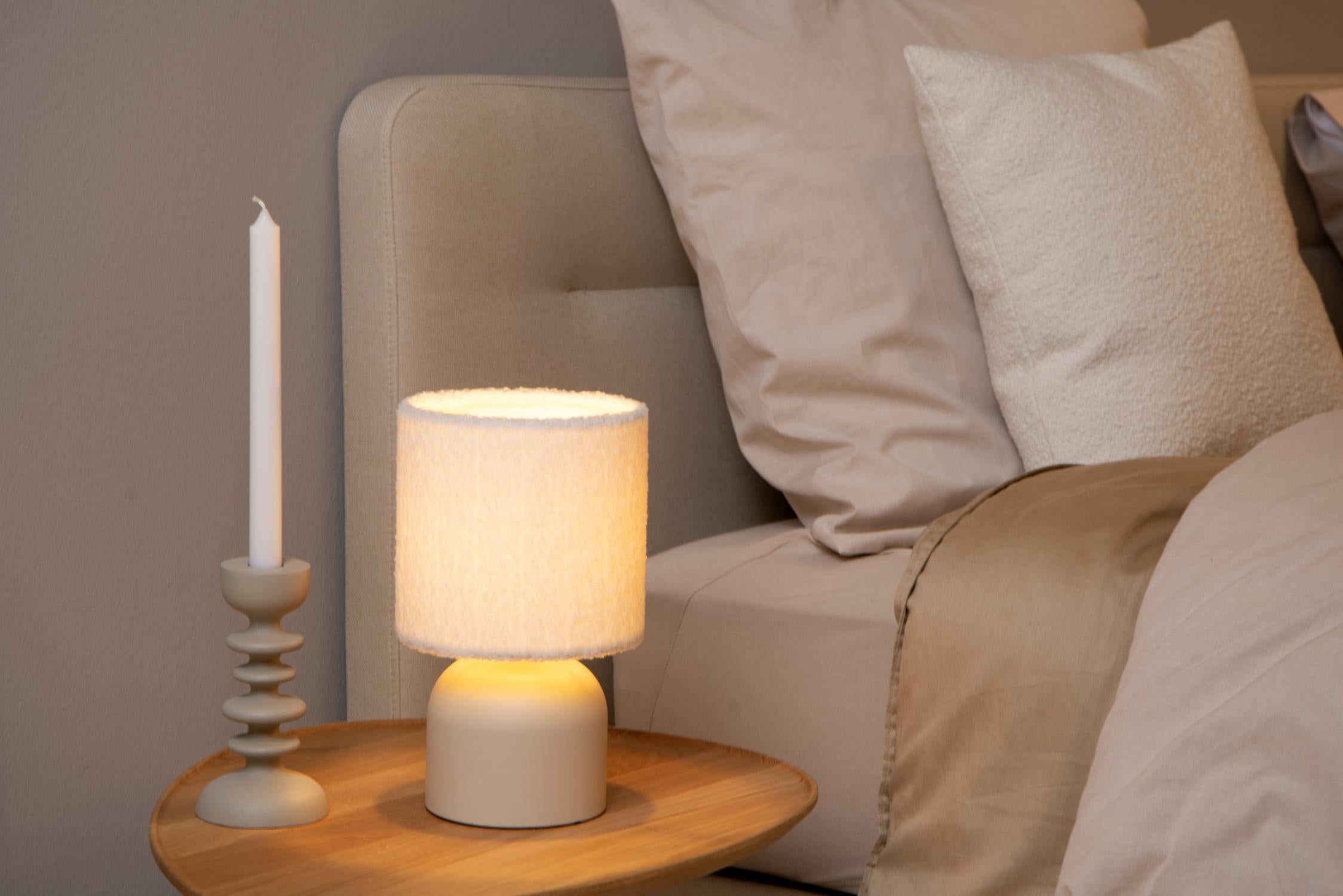 Lucide tafellamp WOOLLY - 1xE14 - Beige