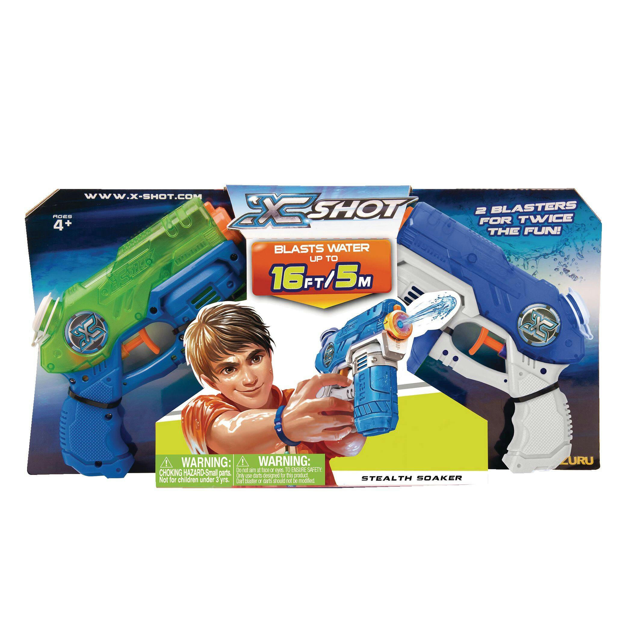 ZURU X-Shot Stealth Soaker Water Blaster, Kids' Outdoor Summer Water Toy, Age 4+, 2-Pk