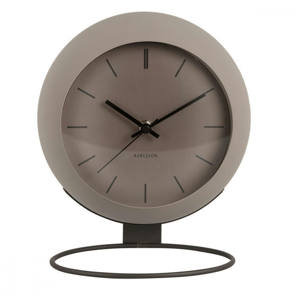 GLOBE - Horloge à poser globe métal gris
