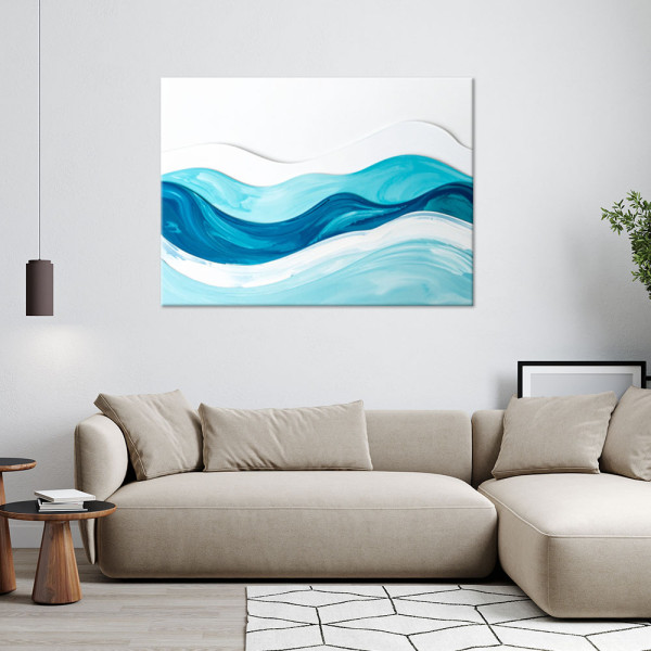 Obraz do salonu sypialni biura, Abstrakcyjne Fale Pastelowy 30x20
