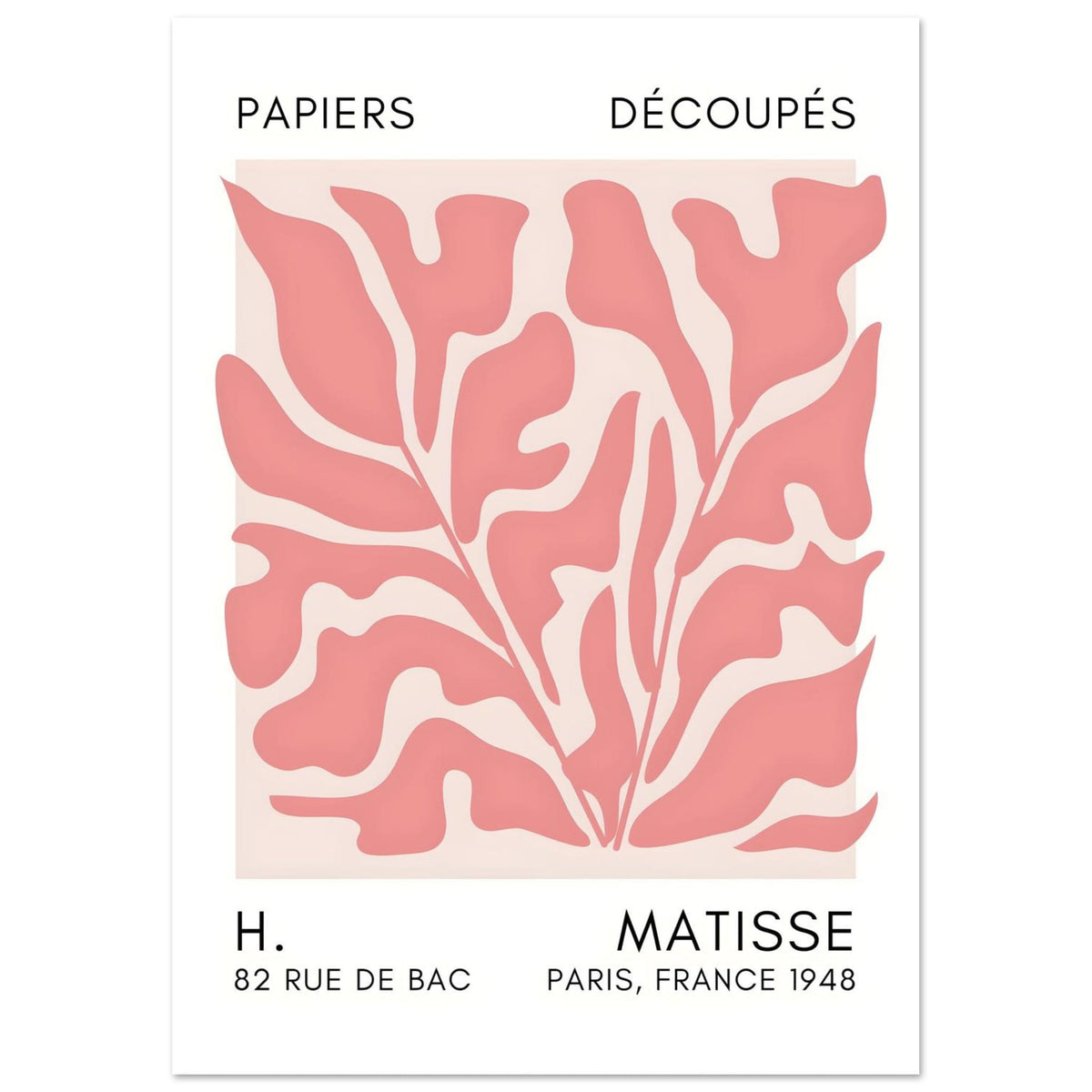 Artfulprints Poster Matisse – Seabed shapes taupe  - A4 21x29.7 cm - Taupe