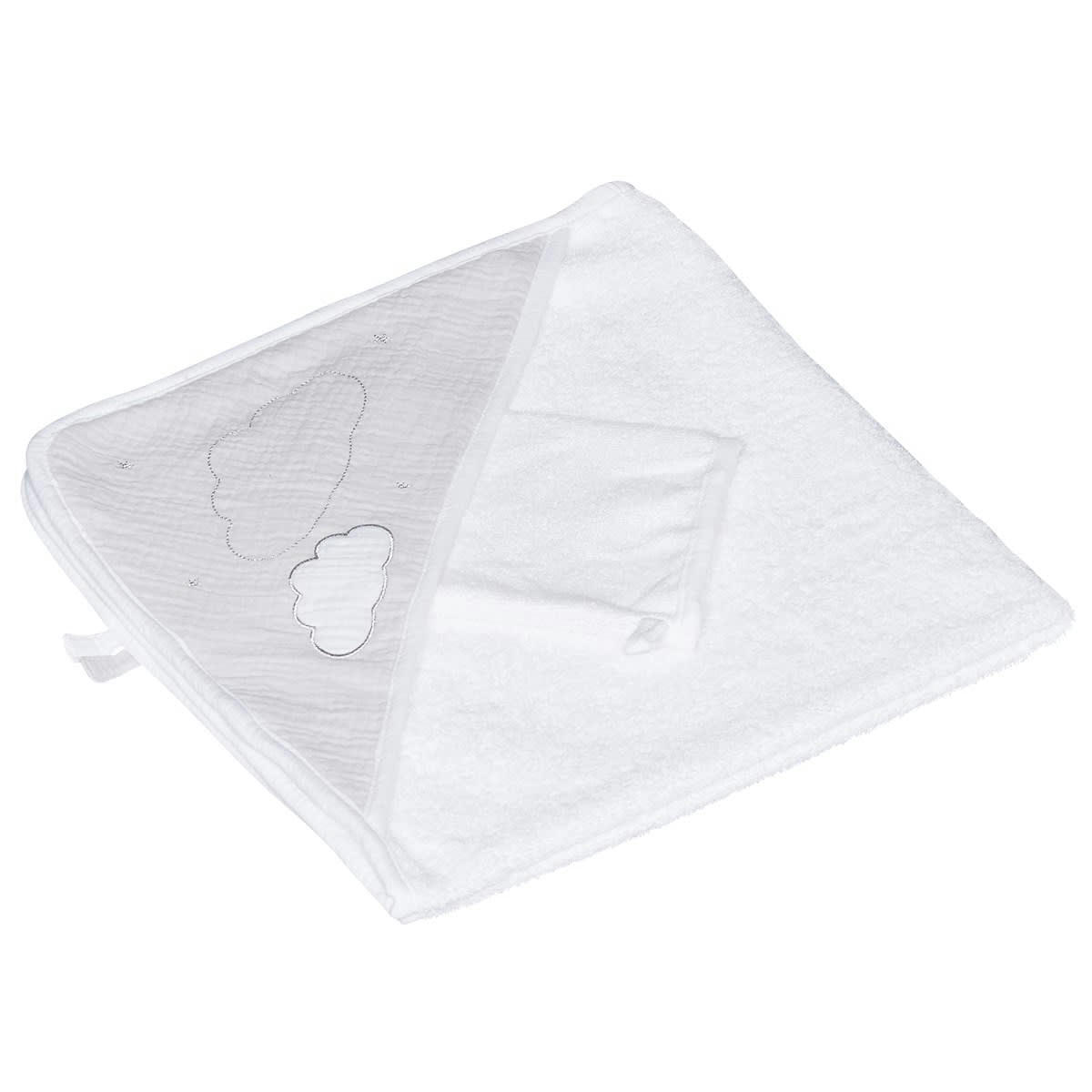 LILY - Cape de bain et gant en coton