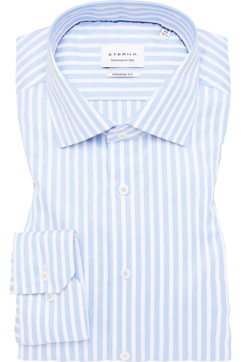 ETERNA Modern Fit Hemd mittelblau, Gestreift