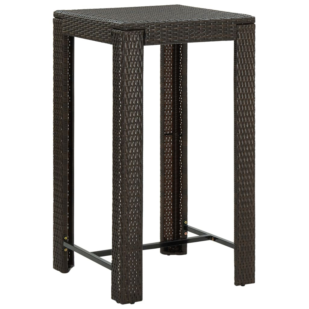 Stolik barowy Brąz 60.5 x 60.5 x 110.5 cm Technorattan vidaXL