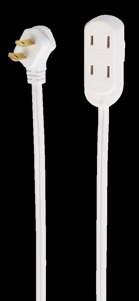 NOMA 13-ft 1-in 16/2 Indoor Extension Cord, 3 Outlets, Lighted End, Flat Plug, White