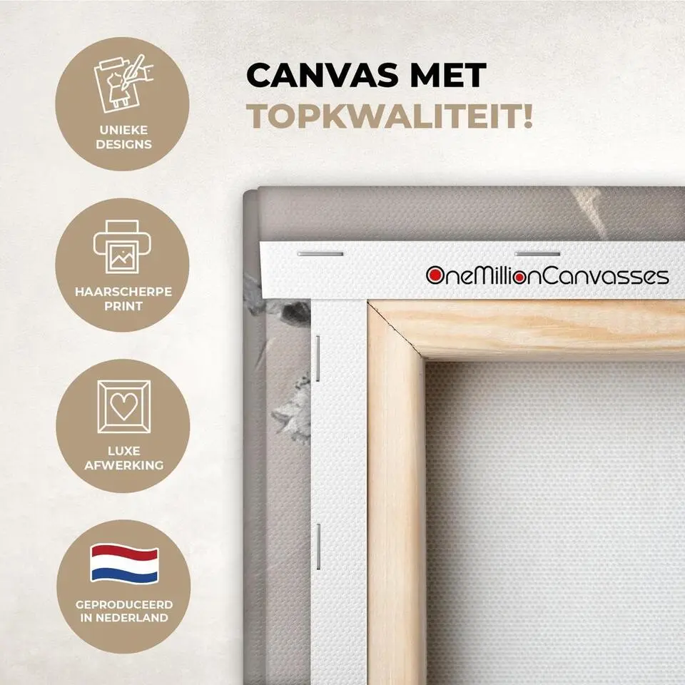 MuchoWow Canvas Schilderij 120x80cm Amandelbloesem Kunst Van