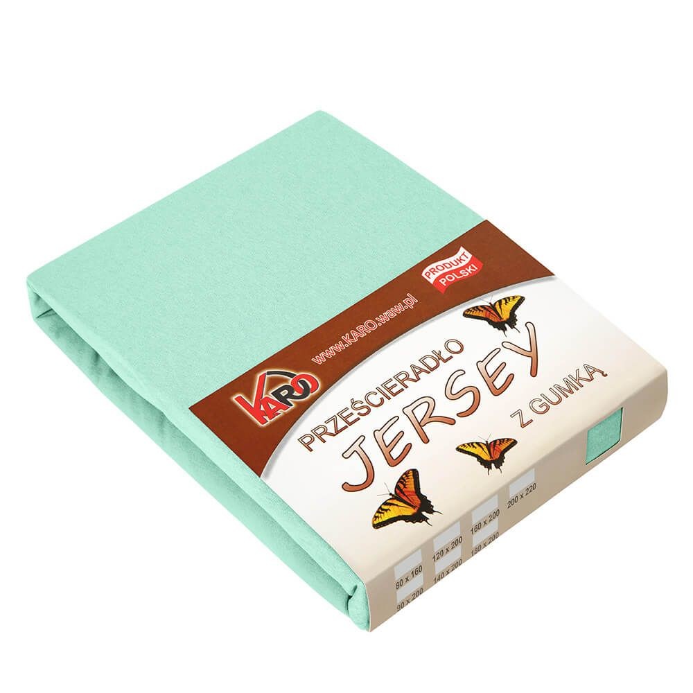 Prześcieradło jersey z gumką 90x200 pistacjowe 150g/m2 KARO