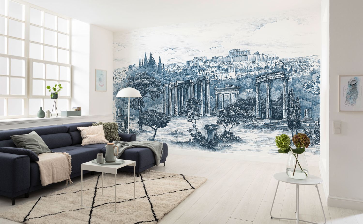 Komar fotobehang berglandschap met bomen blauw - 400 x 250 cm - 611226