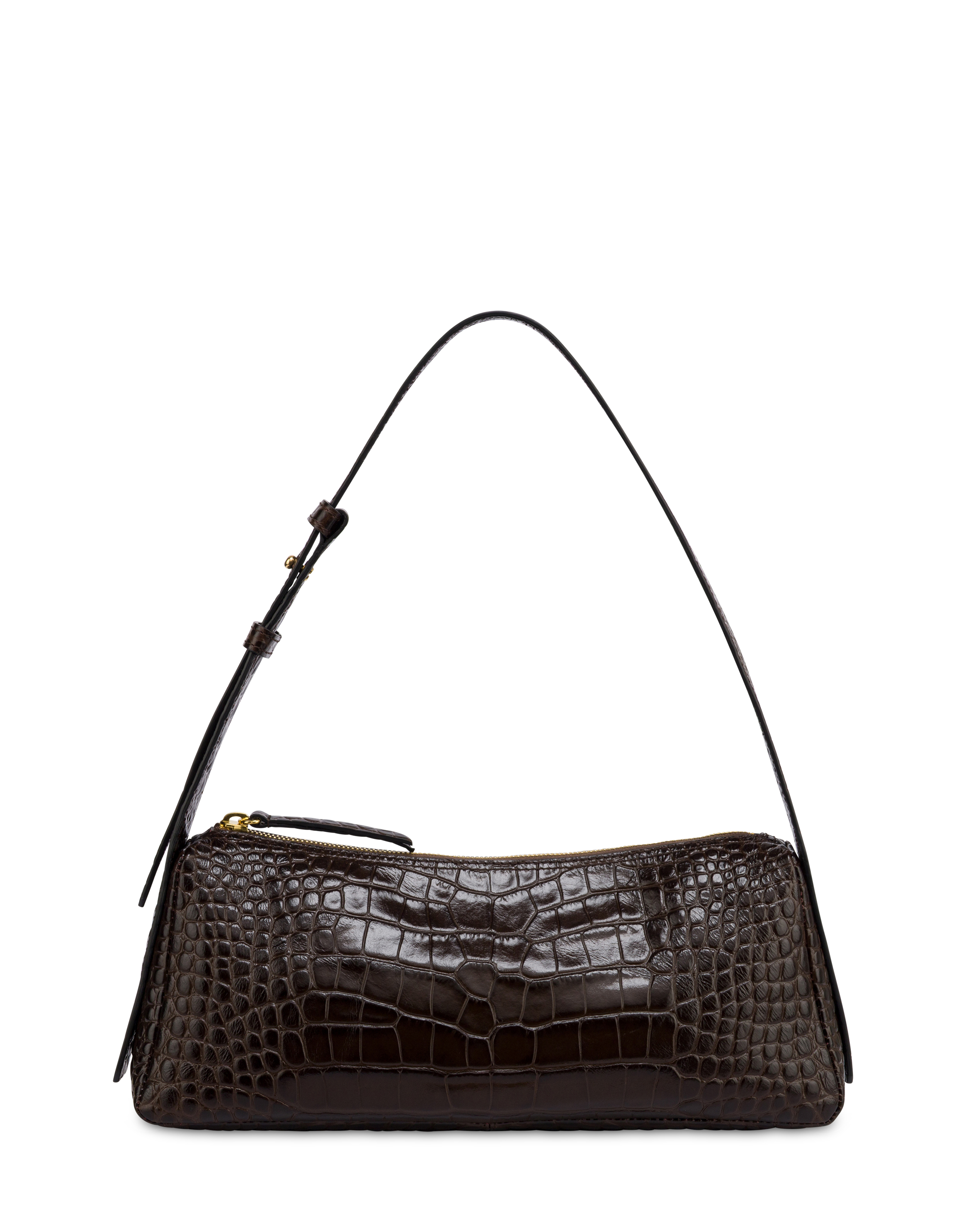 Borsa A Spalla Swing In Vitello Stampa Cocco T.moro