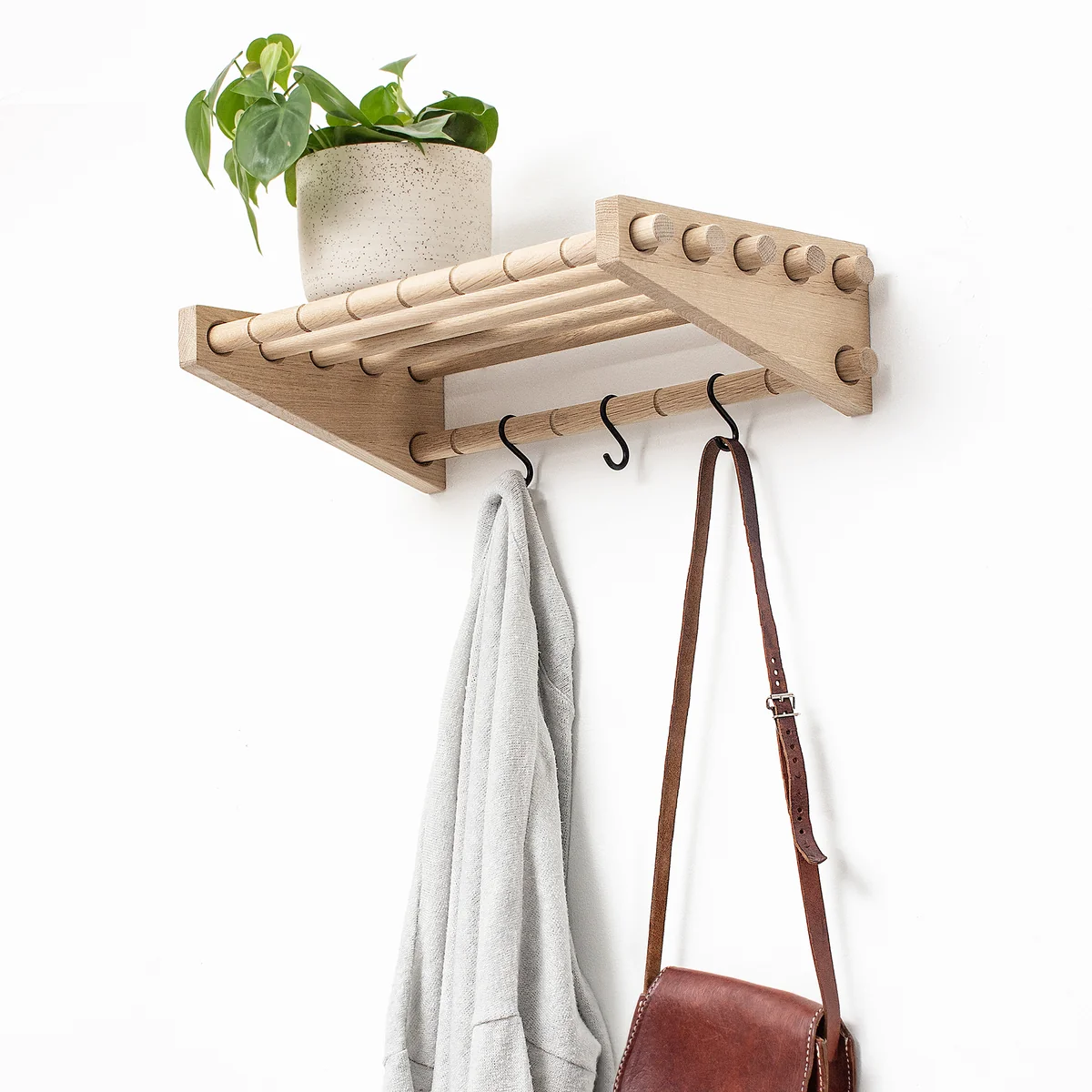 We Do Wood - Roon & Rahn Moodrack Wandgarderobe, 98 cm, Eiche geölt / geräuchert