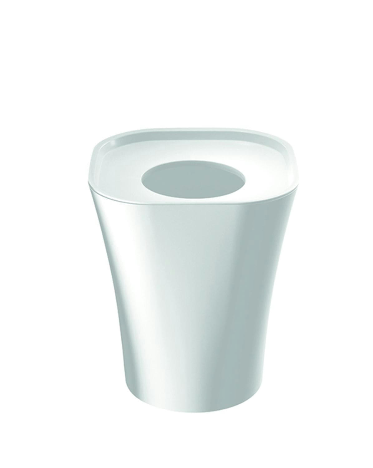 TRASH - Corbeille à papier plastique blanc 30x36x30cm