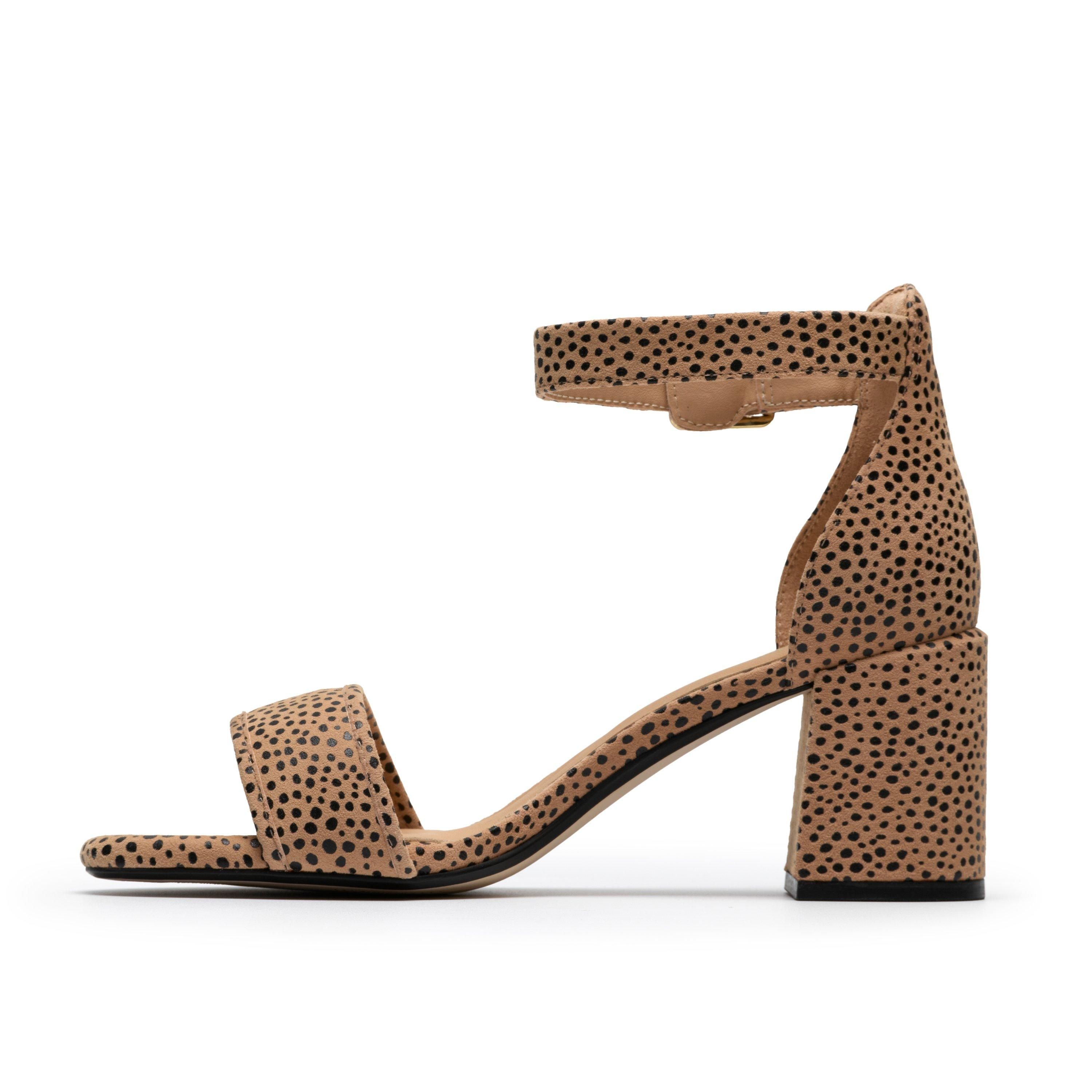 Clarks Ezoria Mae Animal Print Heeled Sandals