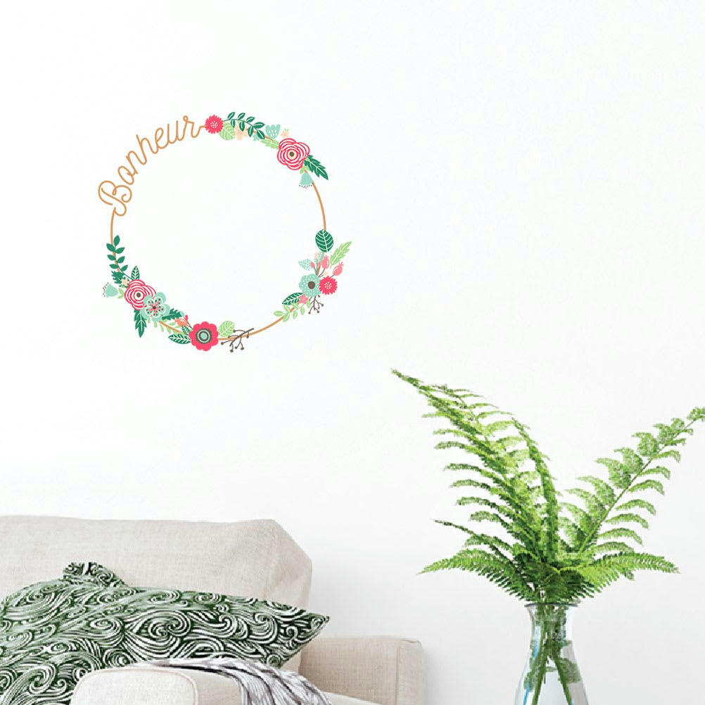 BONHEUR - Autocollant mural bonheur 44x37cm