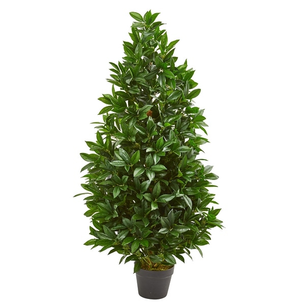 4' Bay Leaf Artificial Topiary Tree UV Resistant (Indoor/Outdoor) - 12"W x 12"D x 48"H
