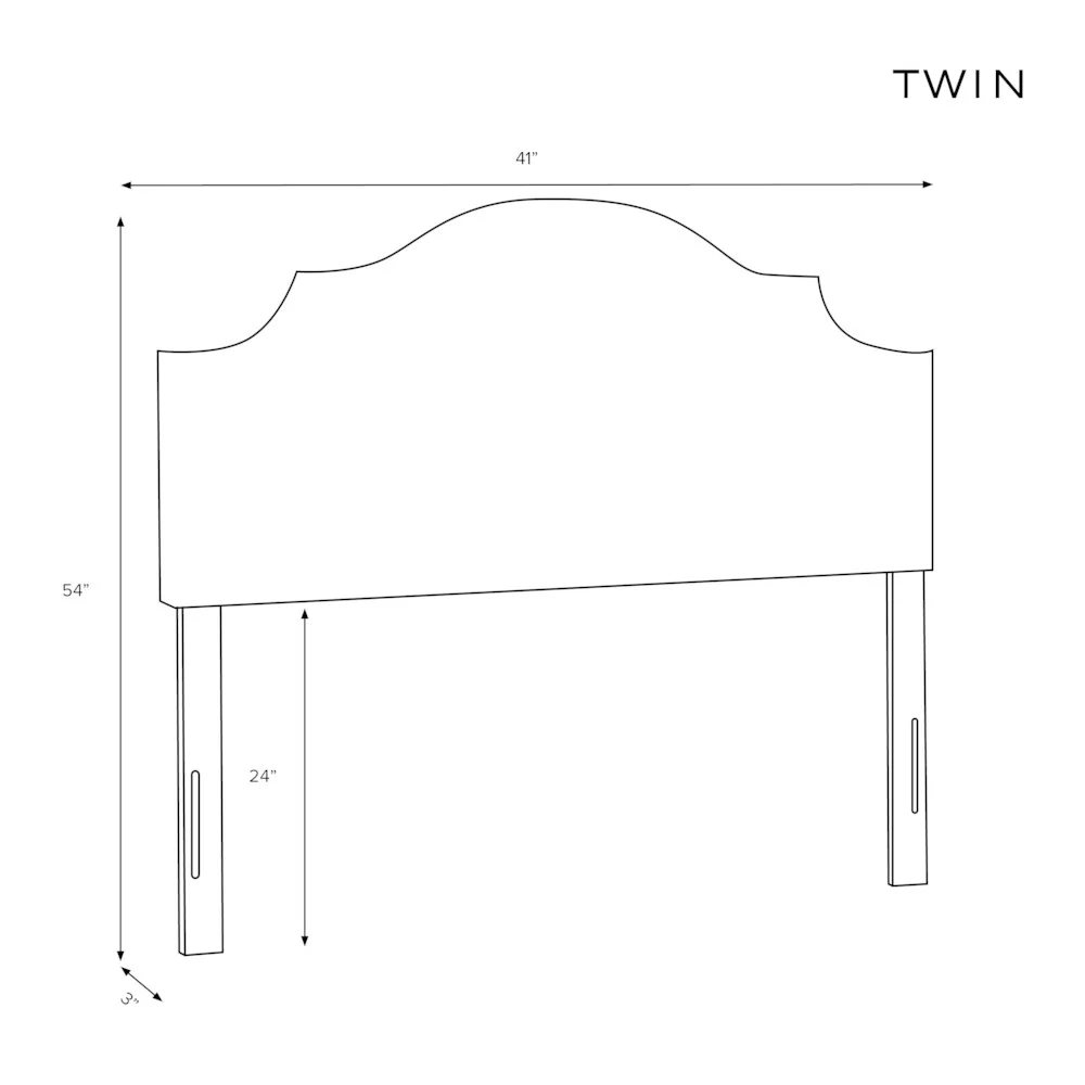 Skyline Furniture Shantung Parchment Nail Button Notched Headboard