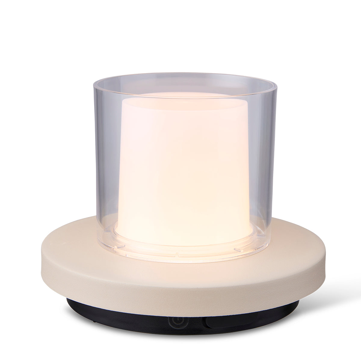 Lighto | Tafellamp bruin met helder glas solar voor buiten | Dimbaar | Oplaadbaar | Werkt op zonne-energie