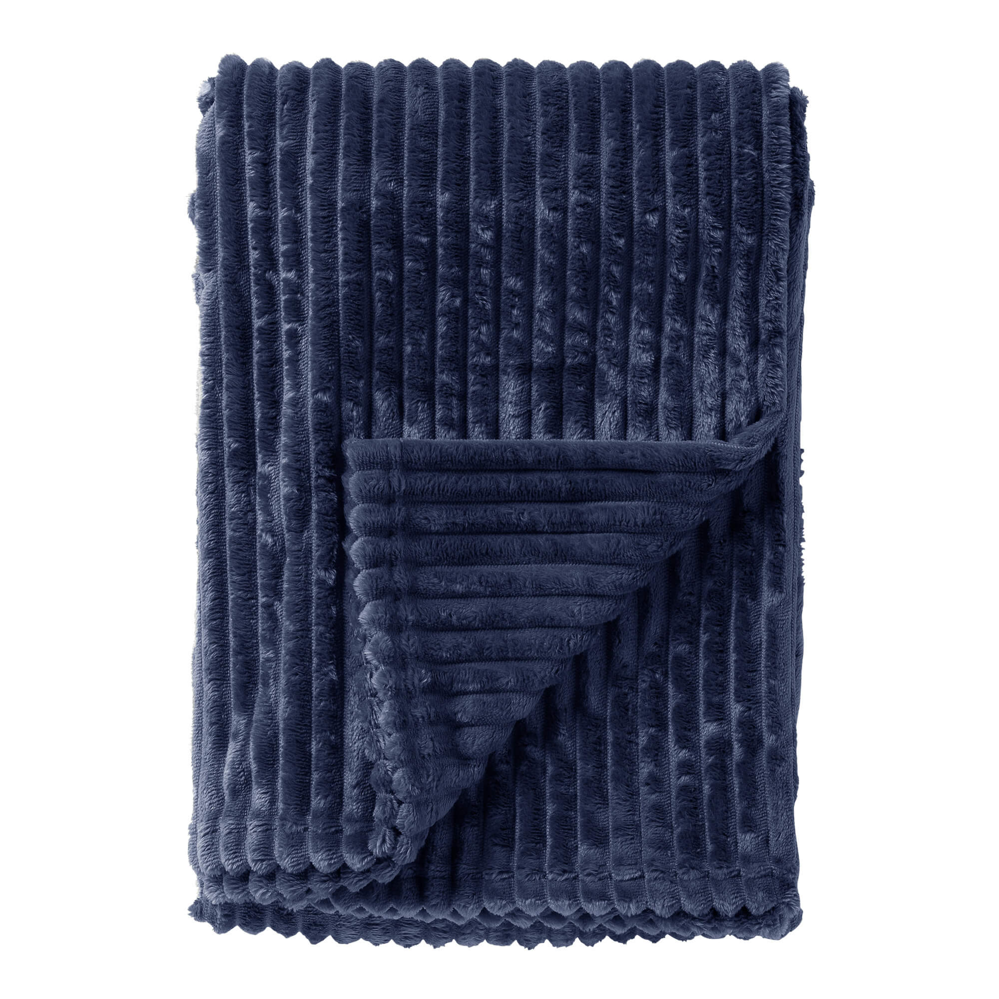 MARTHY - plaid 140x180 cm - zacht ribfluweel - corduroy - Insignia Blue - blauw