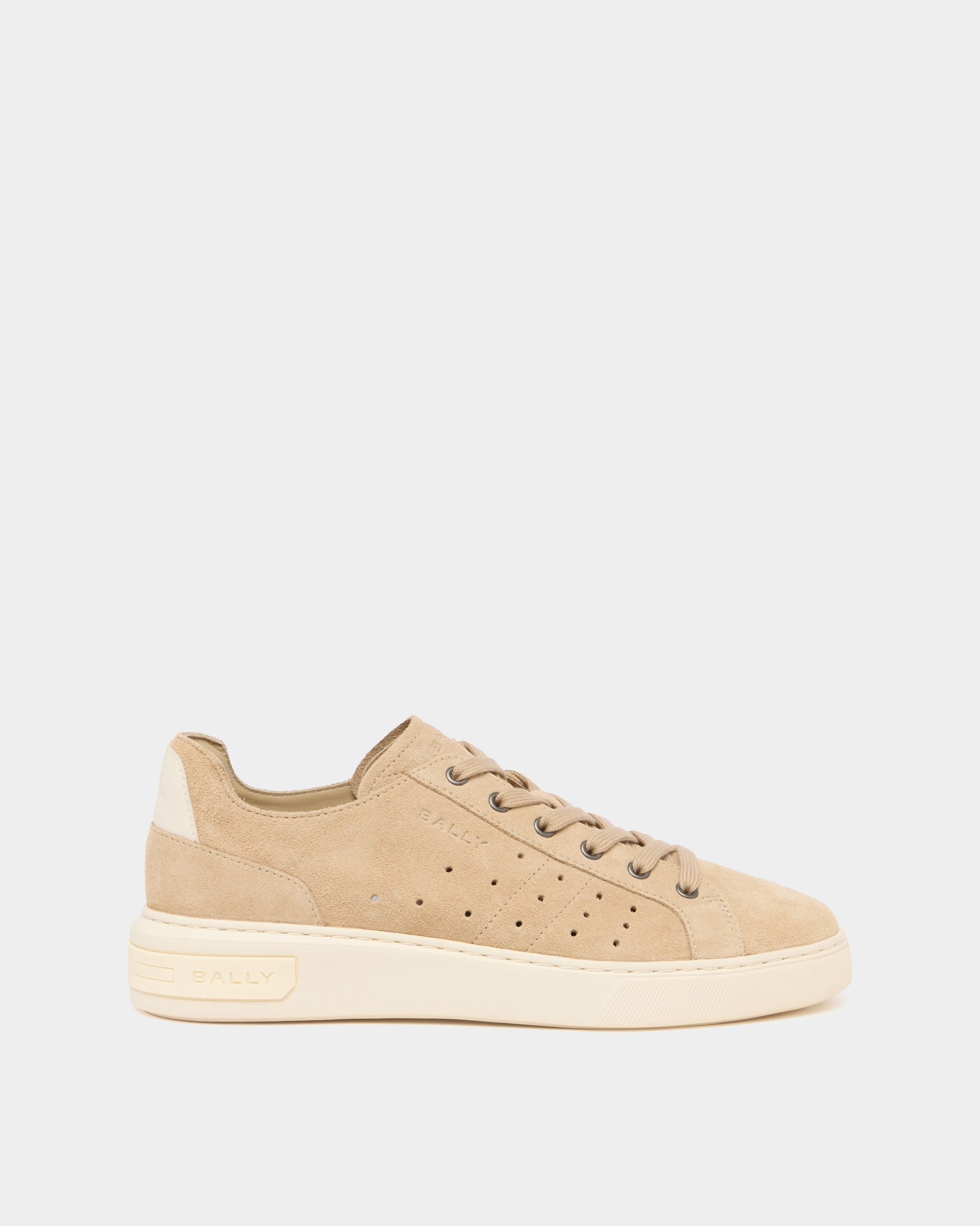 Bally Lift Sneaker aus Veloursleder in Light Beige