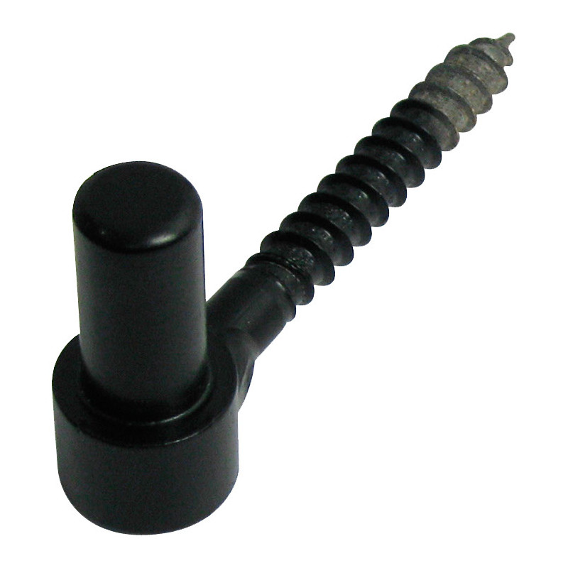 Gond à visser en métal noir Ø 18 x 78 mm 2 pièces TEKNIBOX