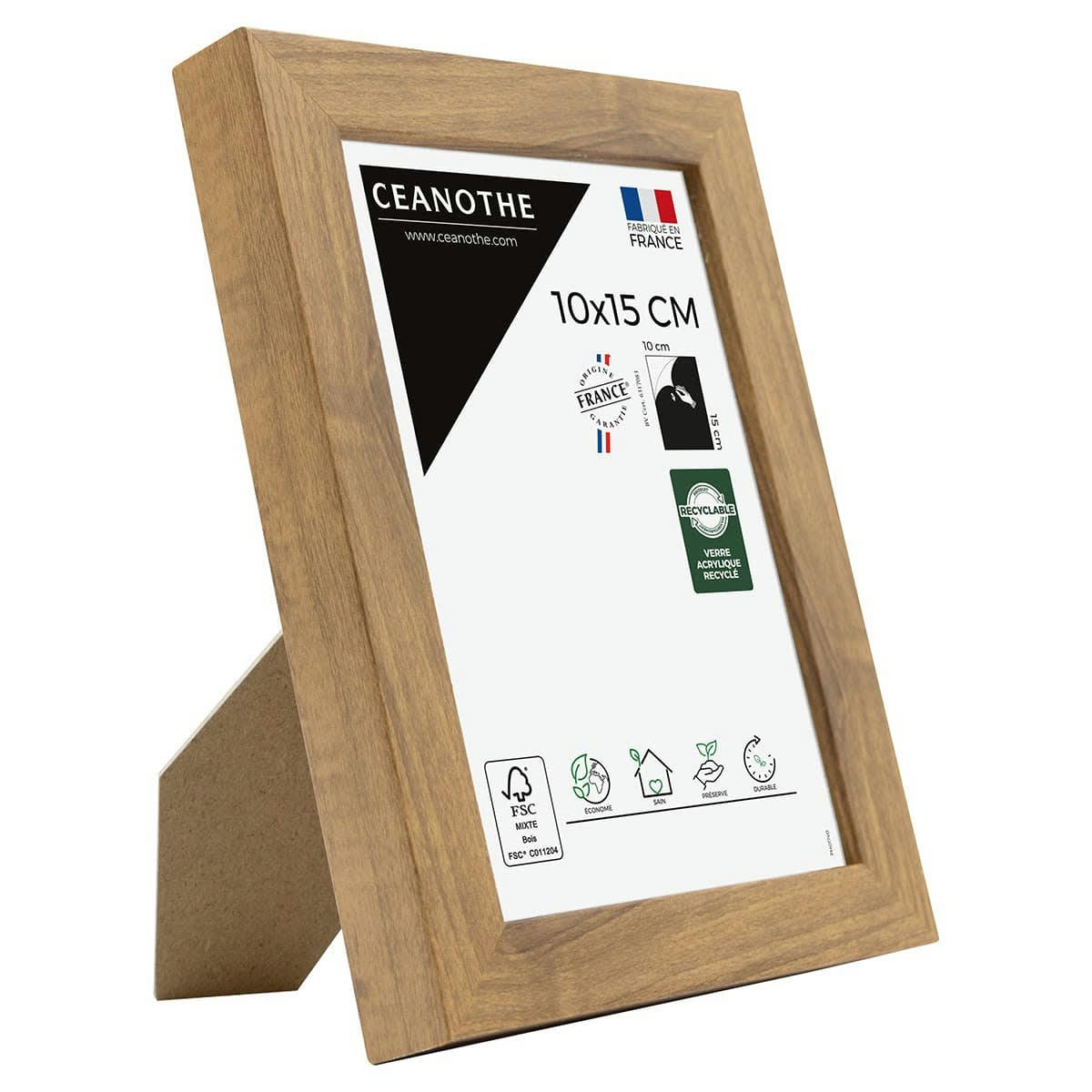 PRECIOUS - Cadre photo noyer 10x15 cm résine recyclée