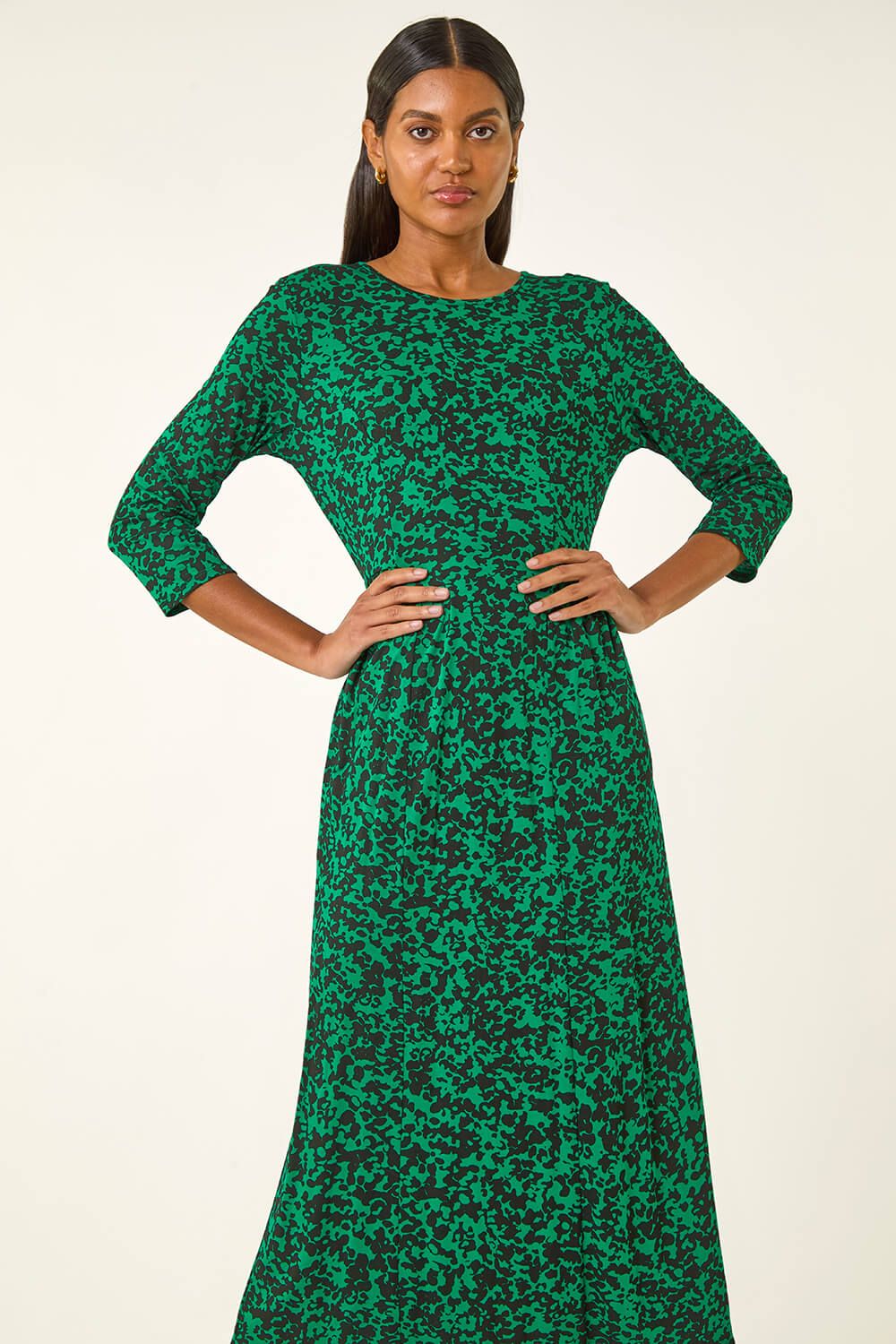 Roman Abstract Pocket Midi Dress