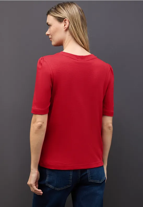 Basic T-Shirt mit Raffung