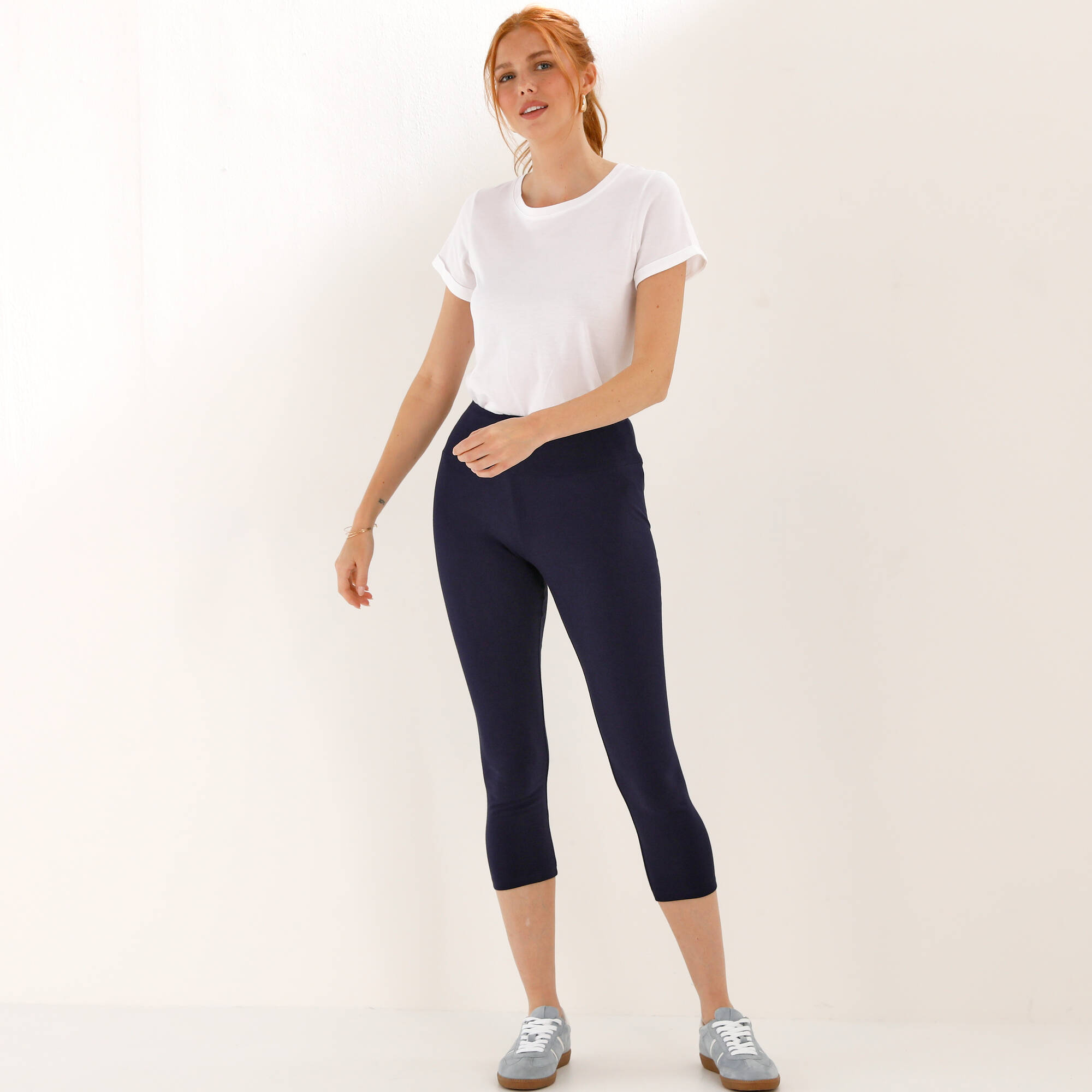 Legging 3/4 taille haute, ventre plat