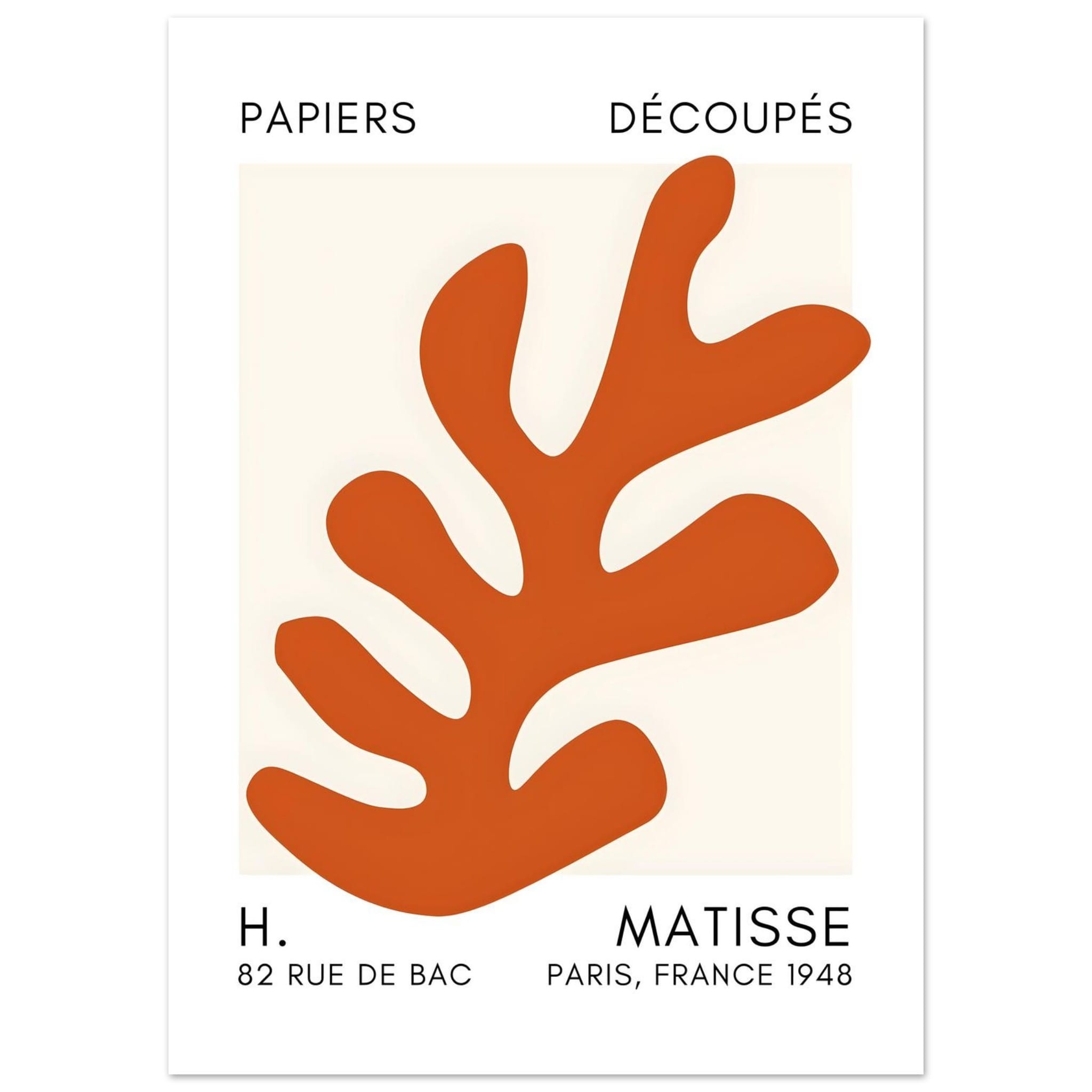 Artfulprints Poster Matisse – Ocean petals orange  - 50x70 cm - Oranje