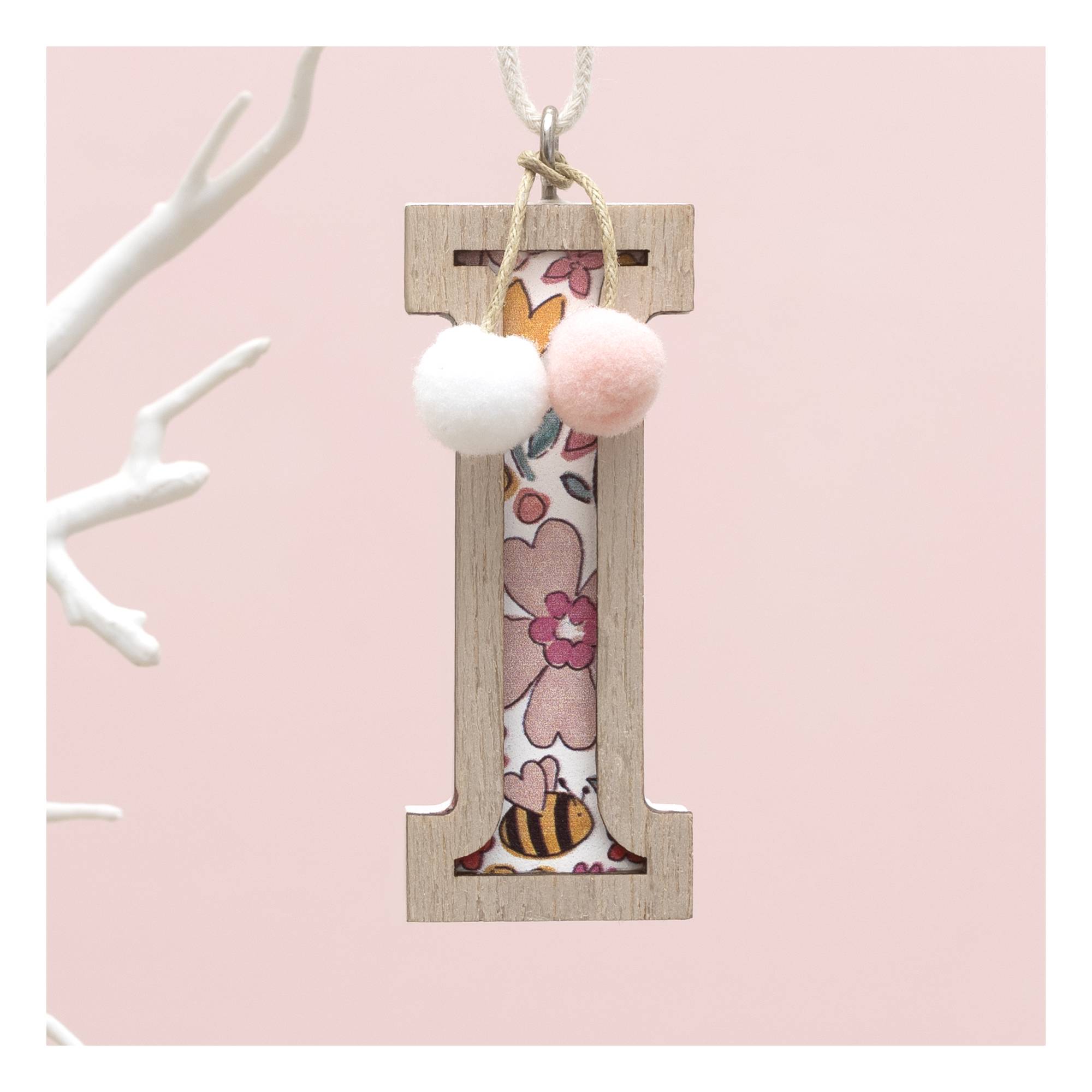 Hanging Wooden Letter I 7.5cm