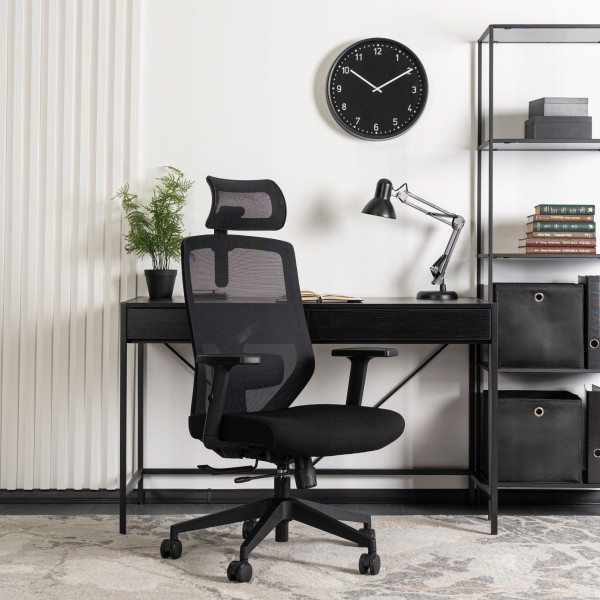 Krzesło Obrotowe Fotel Ergonomiczny Obrotowy Czarny BENTO
