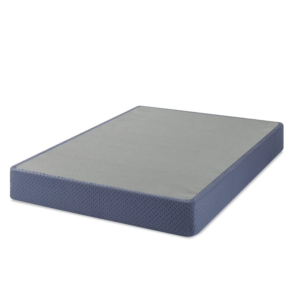 Queen Size 9 Inch Heavy Duty Steel Box Spring Navy by Crown Comfort
