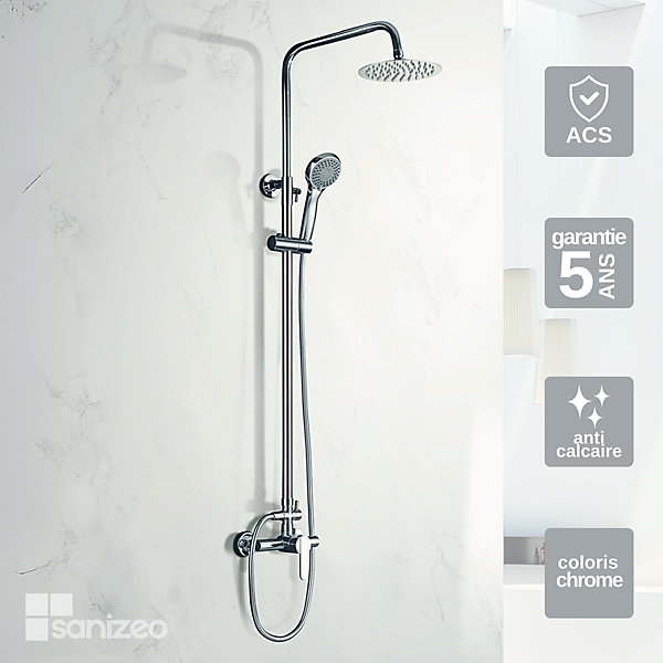 Colonne de Douche Anti-Calcaire Chrome IMEX ROMA BDR001