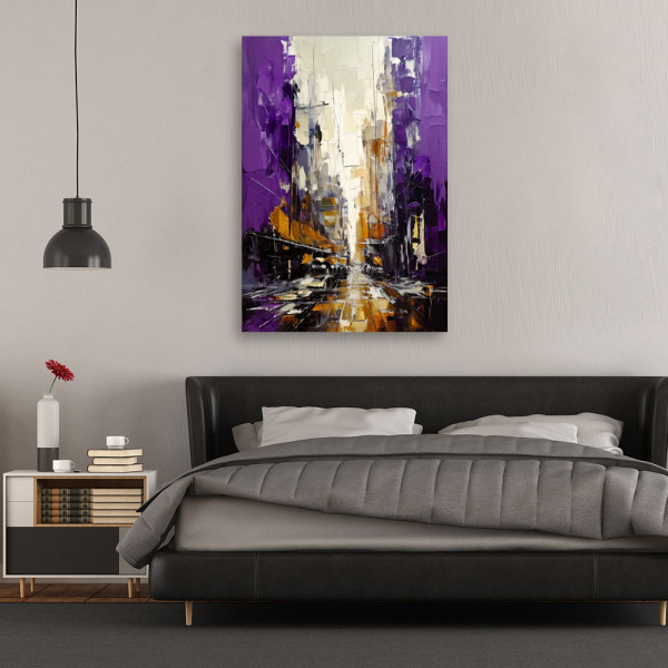 Feeby Obraz na płótnie, Miasto Ulica Abstrakcja Fiolet 40x60