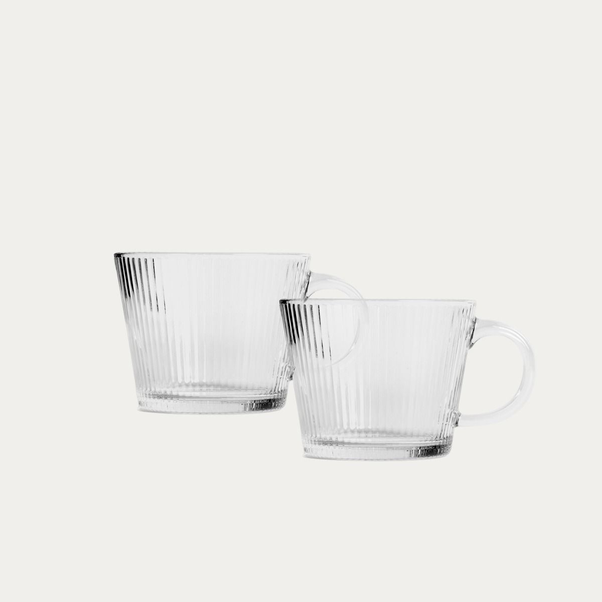 Zestaw filiżanek GLASSICO szklanych ryflowanych, 2 szt. 0,42 l