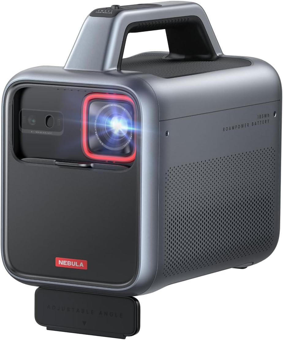 NEBULA Mars 3 Outdoor Portable Projector  1000 ANSI Lumens  AI-Powered Image  Built-In Battery with 5 Hour Playtime  Android TV  200 Inch Home Theater  Camping  Road Trip  Backyard (Renewed)
