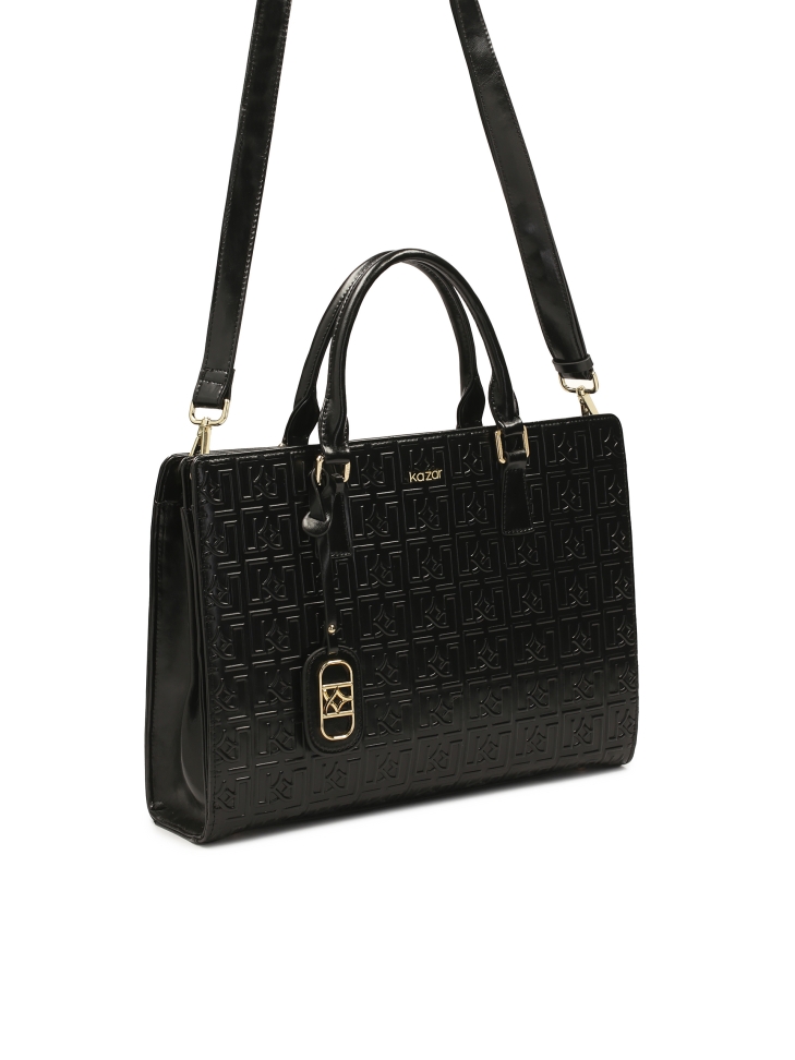 Large rigid bag with embossed design