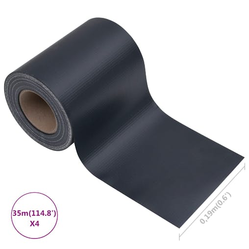 NNEVL Garden Privacy Screens 4 pcs PVC 35x0.19 m Matte Dark Grey