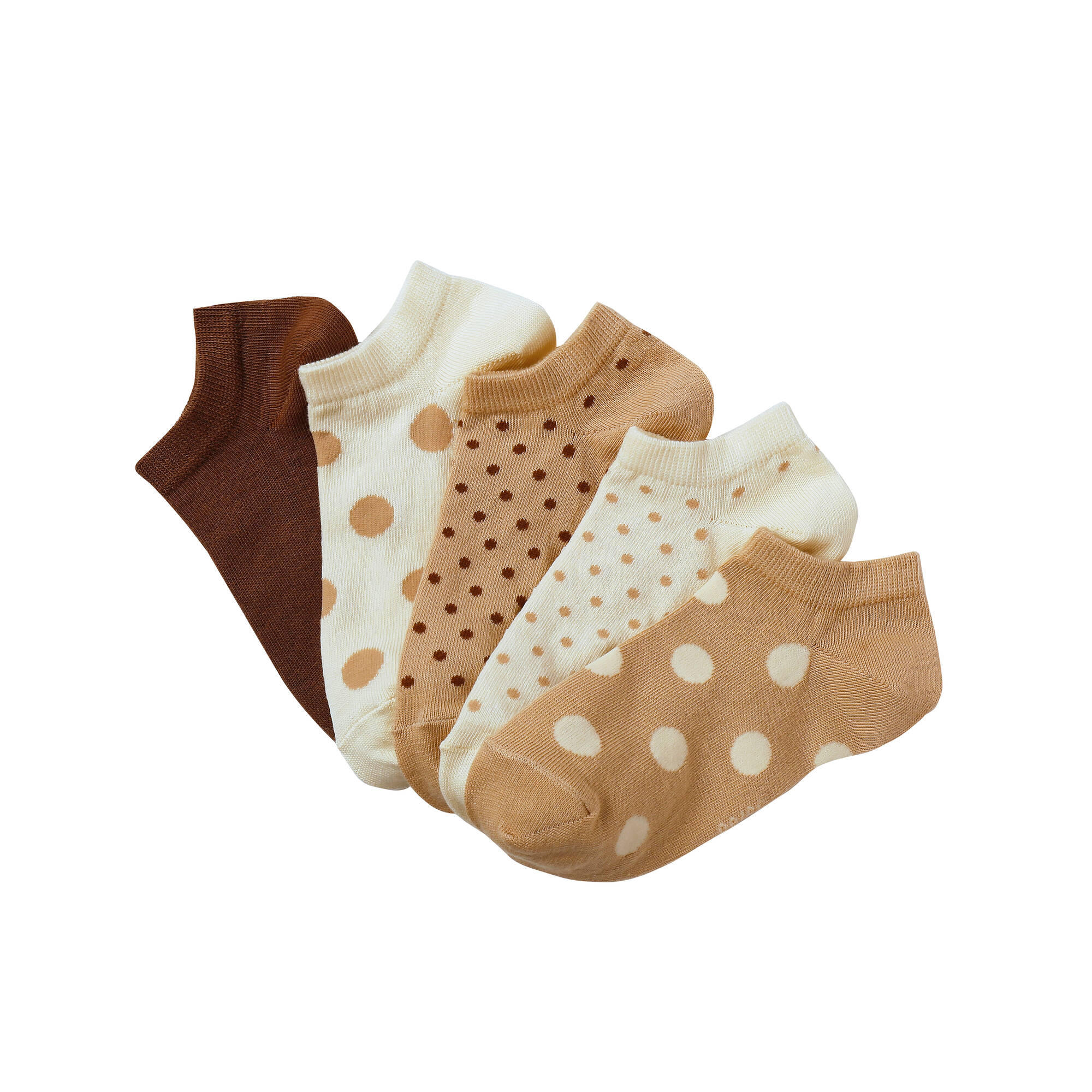 Socquettes basses pois fantaisie - lot de 5
