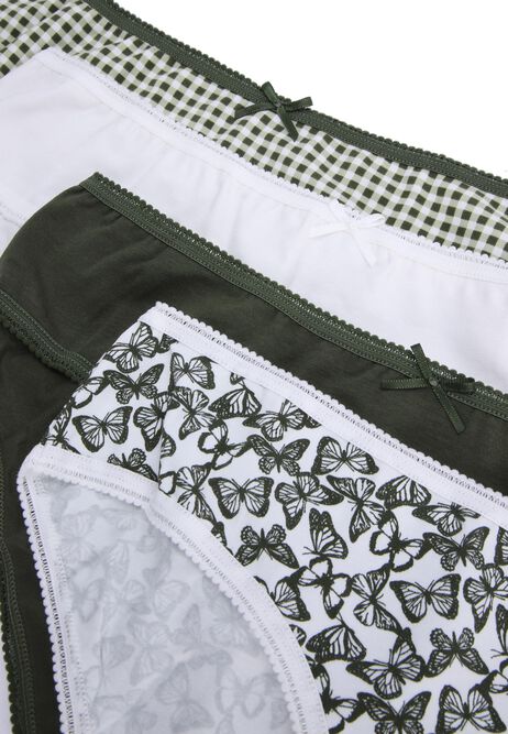 Womens 4pk Green Butterfly Mini Briefs