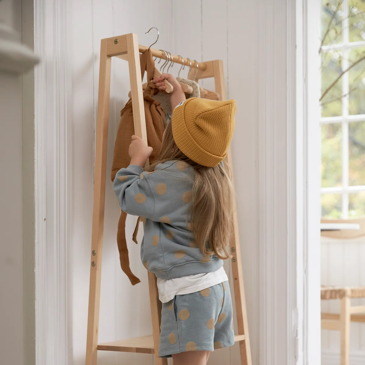Kids Concept - Saga Kleidergarderobe, 51 x 34,5 x 125,5 cm, Buche natur