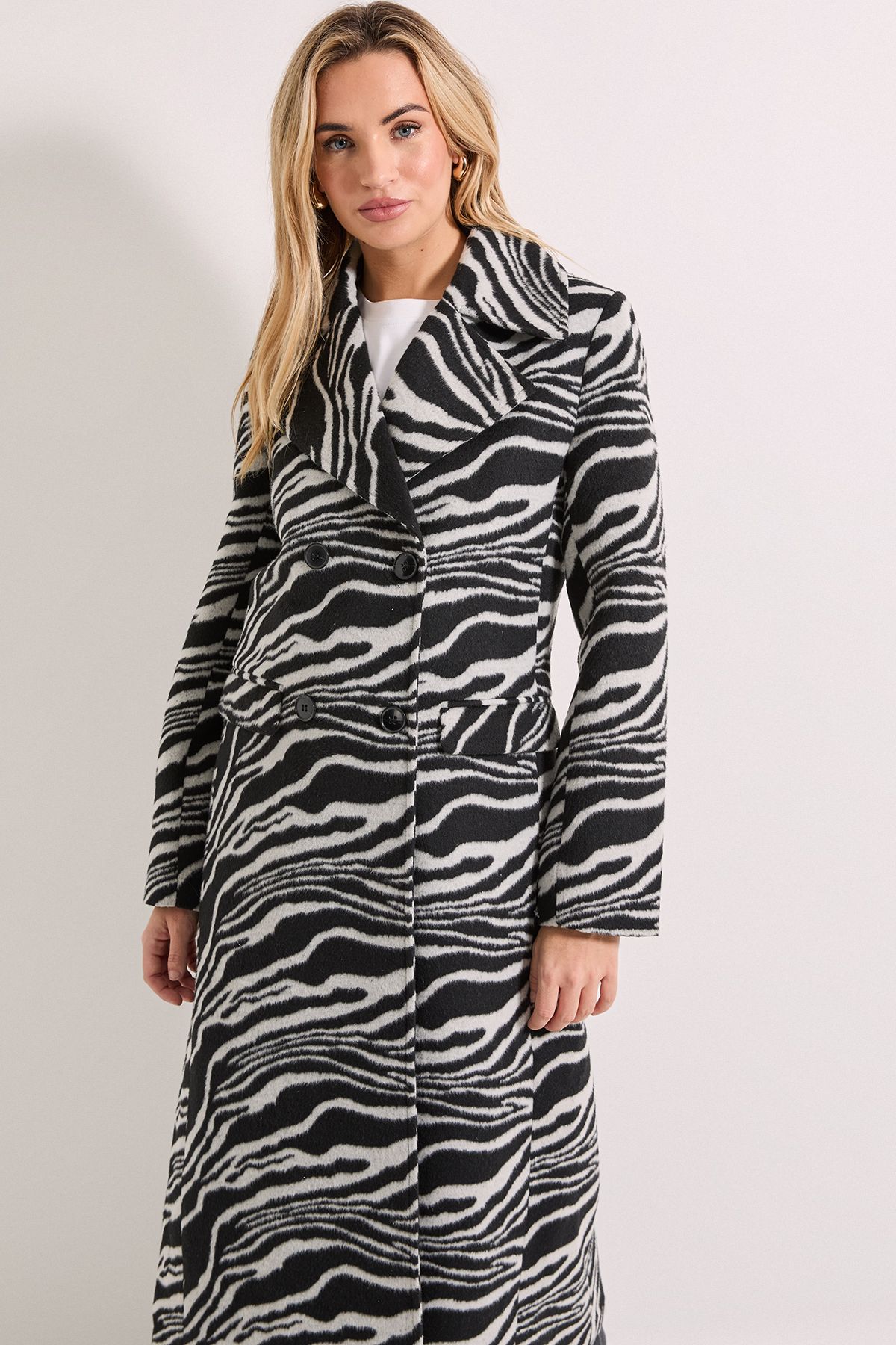 Dorothy Perkins Zebra Double Breasted Coat