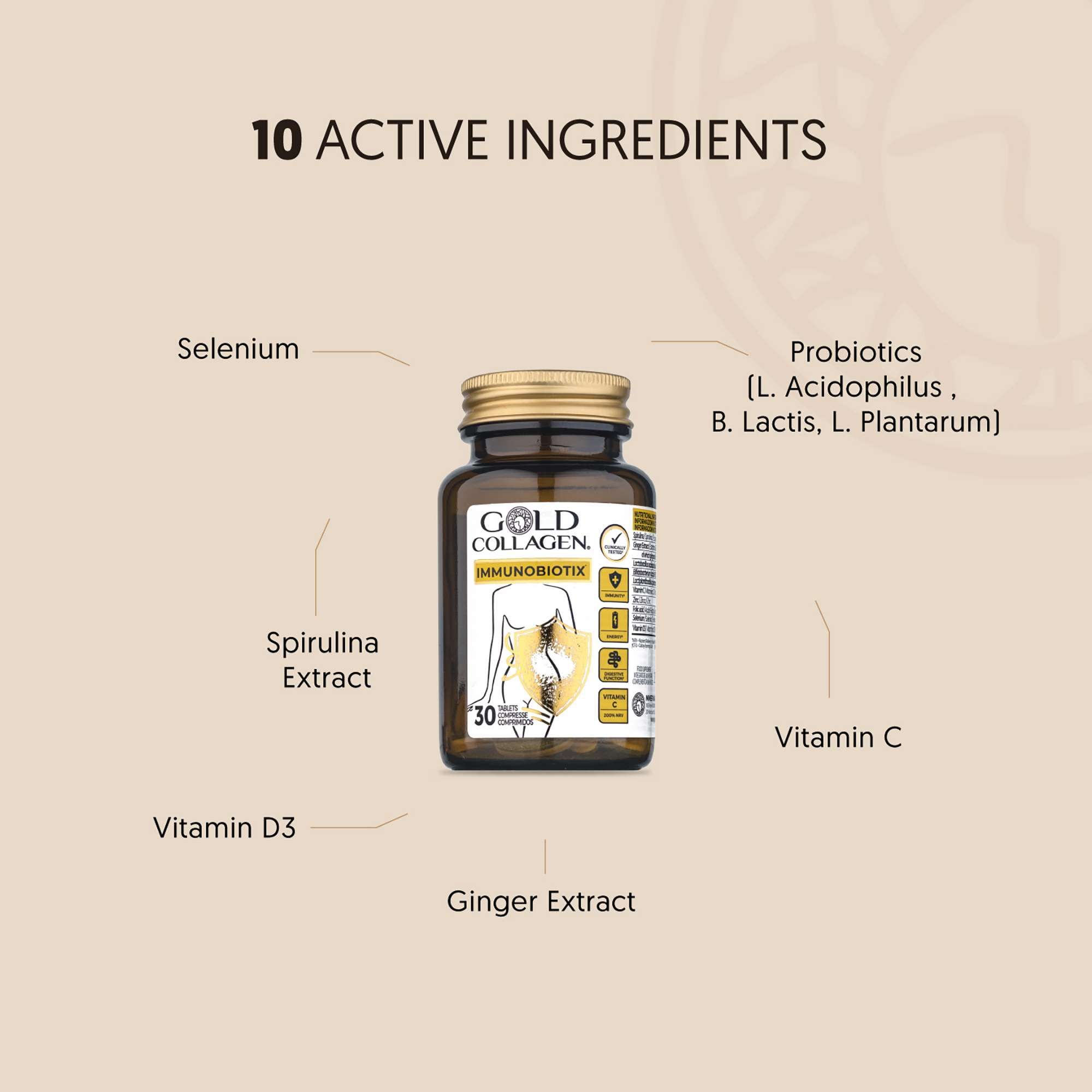 Gold Collagen Immunobiotix Tablets x 30