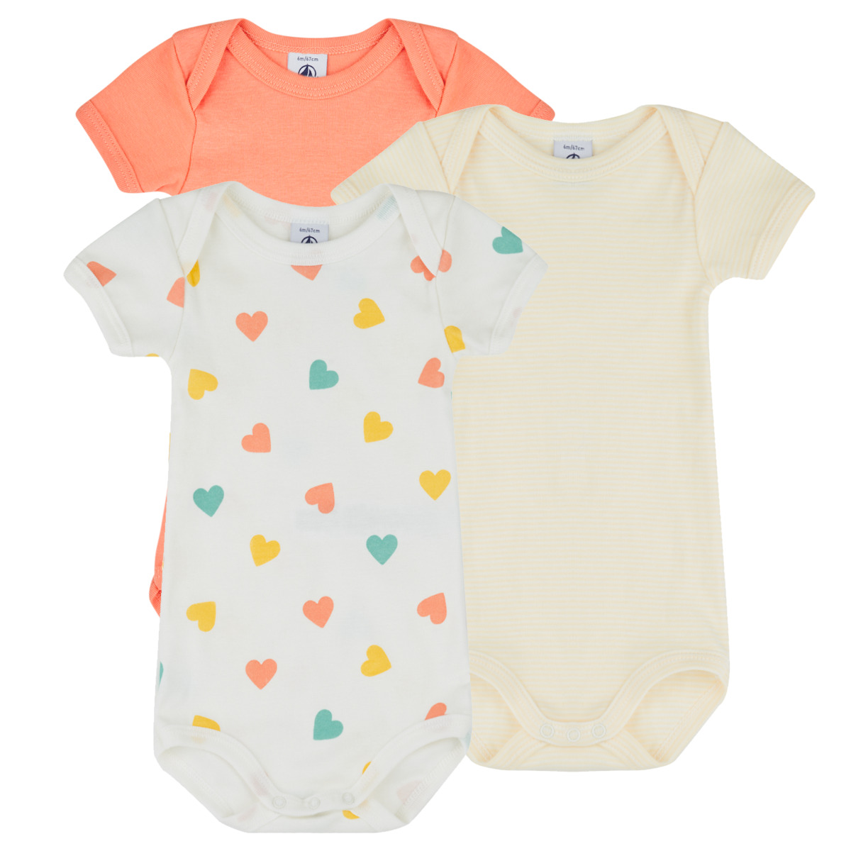 Petit Bateau - 3 BODIES US MC - Multicolour