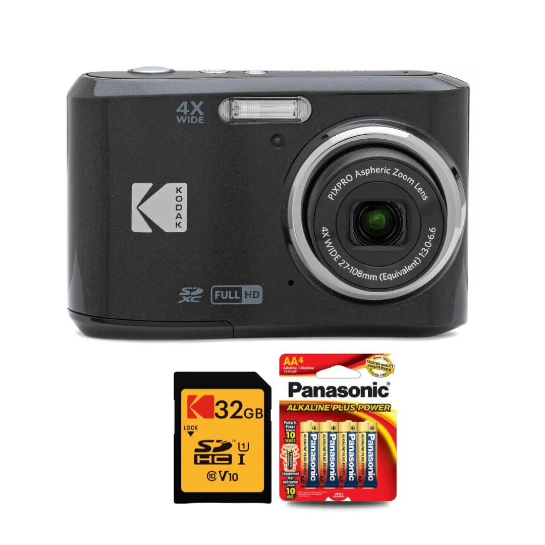 PIXPRO FZ45 Digital Camera (Black) Bundle with 32GB Memory Card(Black)